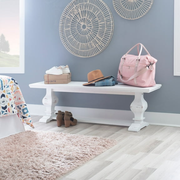 Powell Balasco Dining Bench, White