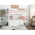 thumbnail image 1 of Powell Beckett Kid's Twin over Twin Convertible Bunk Bed with Built-In Ladder, White, 1 of 2