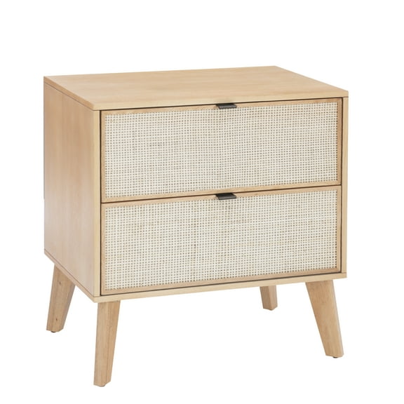 Powell Beelner 2-Drawer Nightstand, Natural Cane