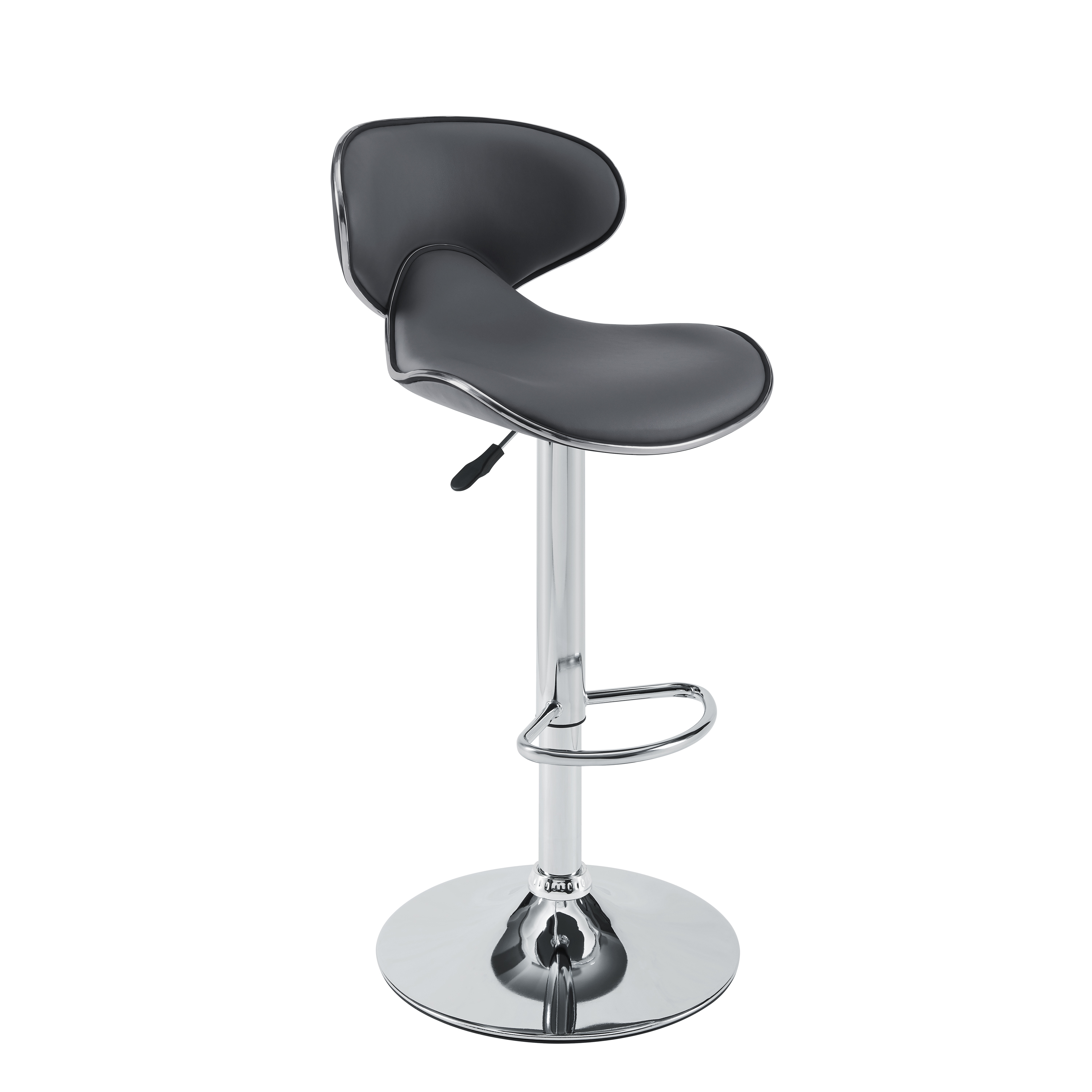 Powell Beldon 24-32" Indoor Adjustable Metal Bar Stool with Swivel, Gray Faux Leather - image 1 of 10