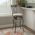thumbnail image 1 of Powell Big & Tall 30" Indoor Metal Ornate Swivel Bar Stool, Graywash/Light Gray, 1 of 13