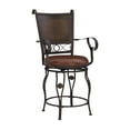 thumbnail image 1 of Powell Big & Tall Copper Stamped Back Counter Stool with Arms, Bronze with Brown Fabric, Includes 1 Stool, 1 of 10