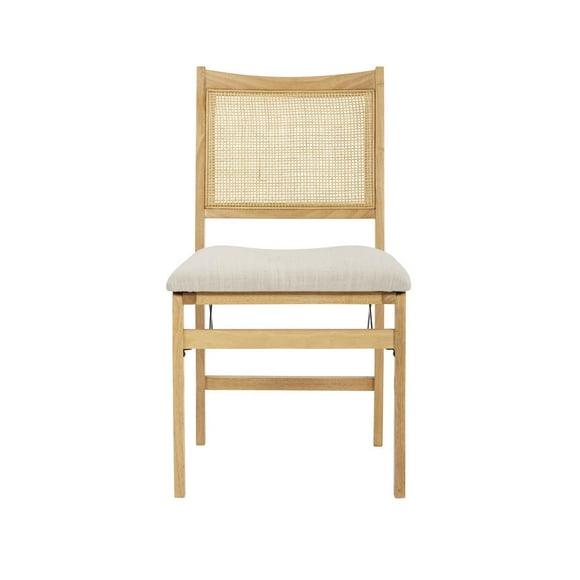 Powell Bina Rattan Cane Folding Dining Side Chair, Beige