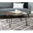 thumbnail image 1 of Powell Calvert Round Mid-Century Coffee Table with Hairpin Legs, Walnut, 1 of 18