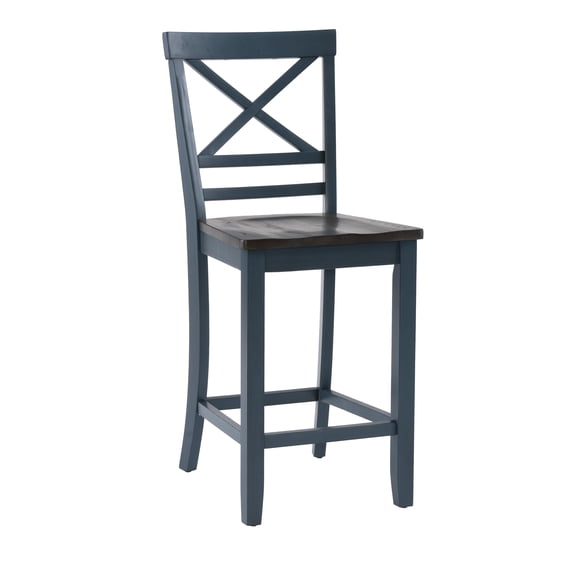 Powell Cothran 24" Indoor Wood Counter Stool, Set of 2, Blue