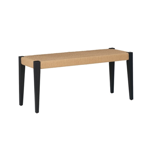 Powell Crawford Dining Bench, Black & Natural