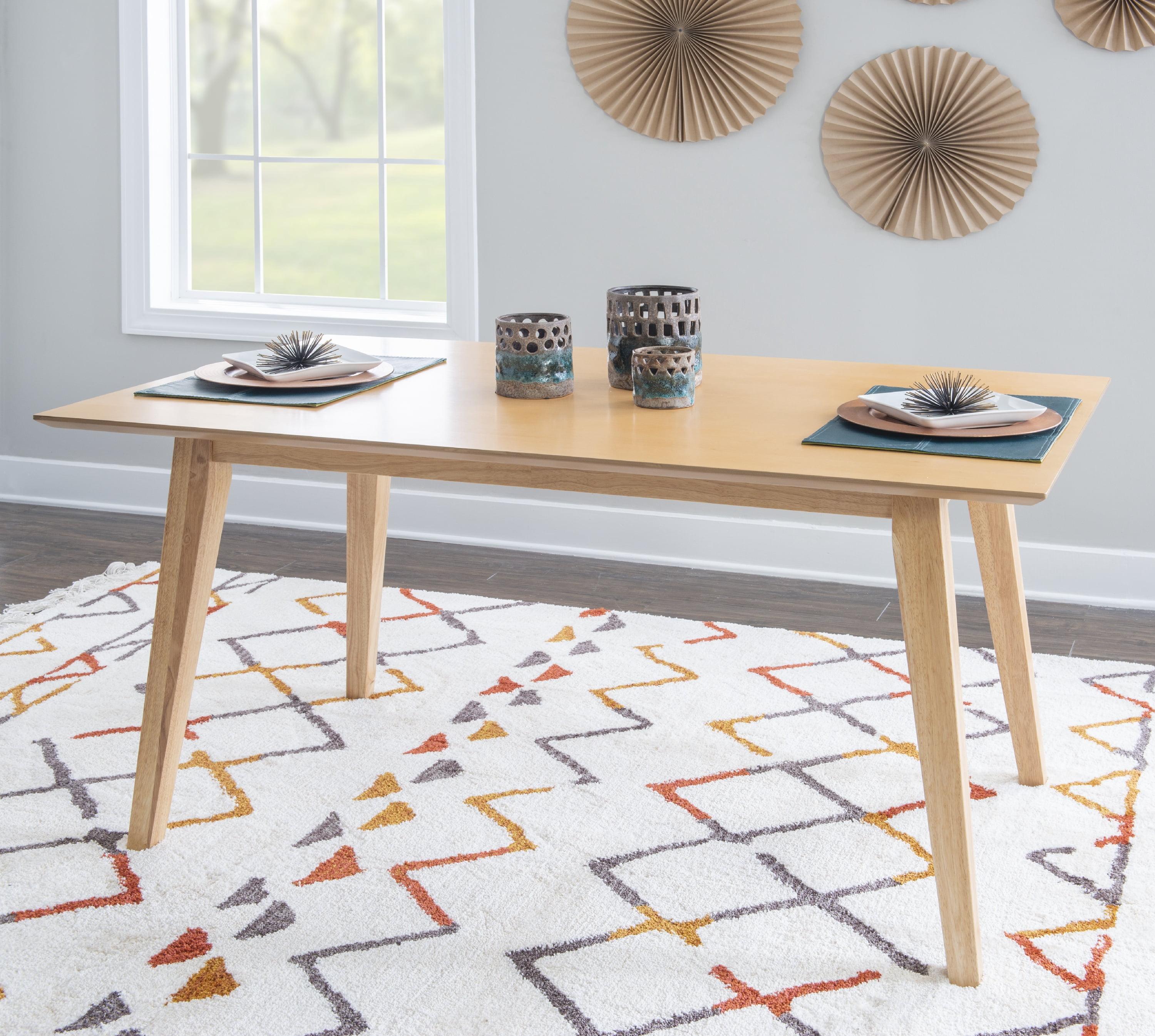 Powell Crawford Modern 60 in x 36 in x 30 in Dining Table, Natural