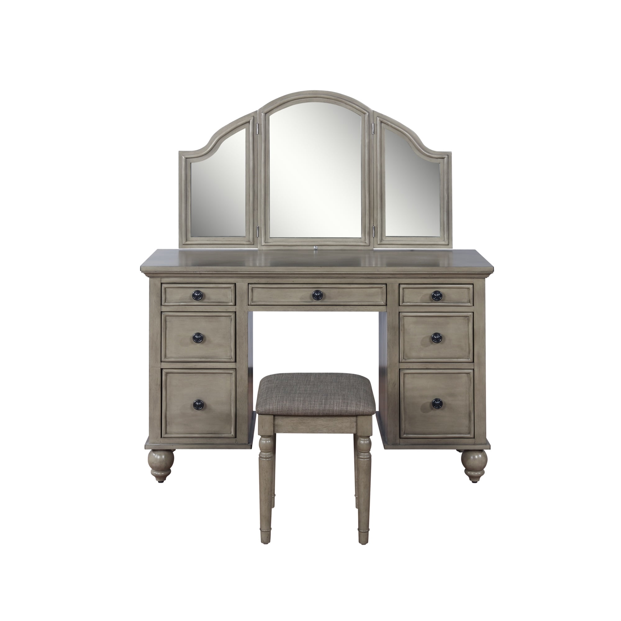 Powell D1280V19 54.5 x 47.5 x 18.75 in. Pattan Vanity & Bench with LED