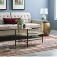 thumbnail image 1 of Powell Dyllan Mid-Century Modern 2-Tier Coffee Table, Black Base with Natural Top, 1 of 15