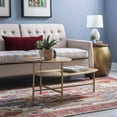 thumbnail image 1 of Powell Dyllan Mid-Century Modern 2-Tier Coffee Table, Gold Base with Natural Top, 1 of 11