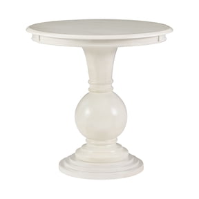 Powell Elissa Round Pedestal Indoor Accent Side Table, 26" Tall, Cream