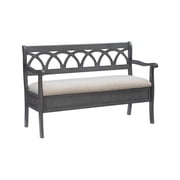 Powell Elliana Upholstered Storage Bench, Gray/Beige