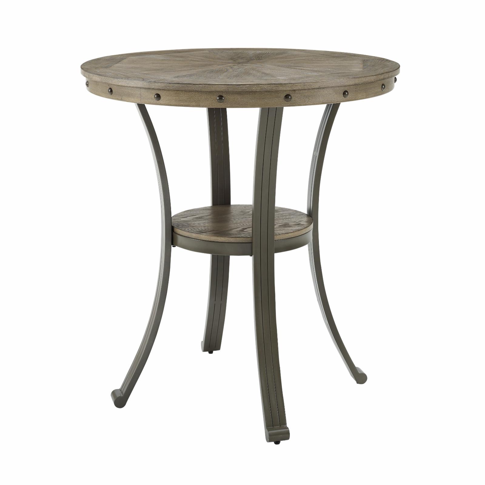 Powell Franklin 36 in. Round Pub Table Pewter