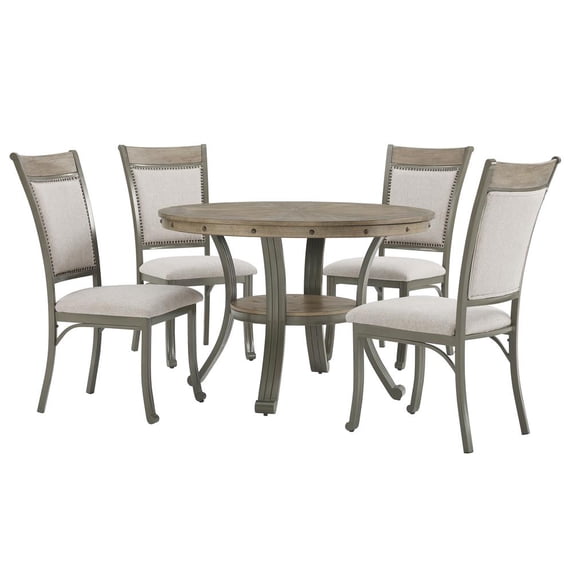 Powell Franklin -45 inch Round Dining Table Pewter
