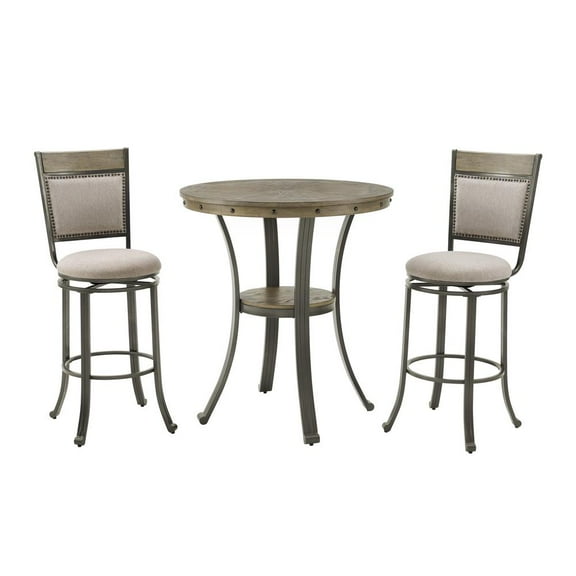 Powell Franklin Pub Table, Pewter