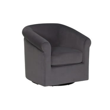 Powell Grandee Velvet Club Chair with Swivel, Gray