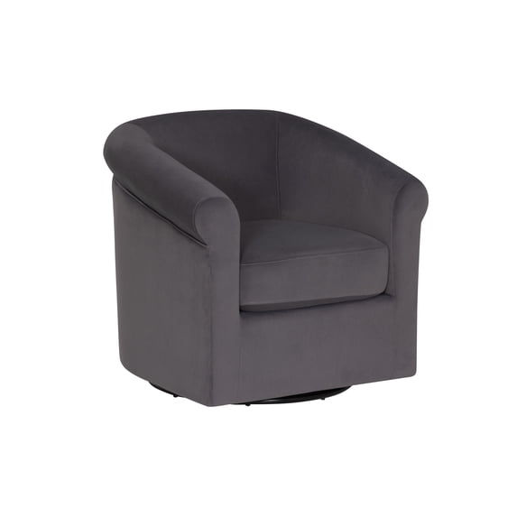 Powell Grandee Velvet Club Chair with Swivel, Gray