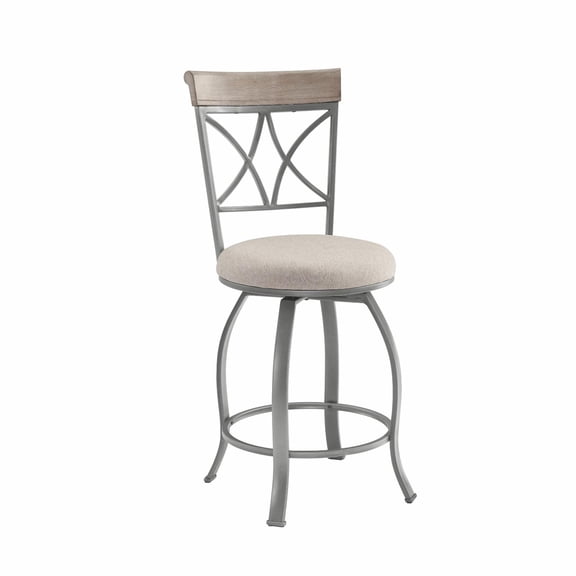 Powell Hamilton 24.5 in. Swivel Counter Stool - Pewter