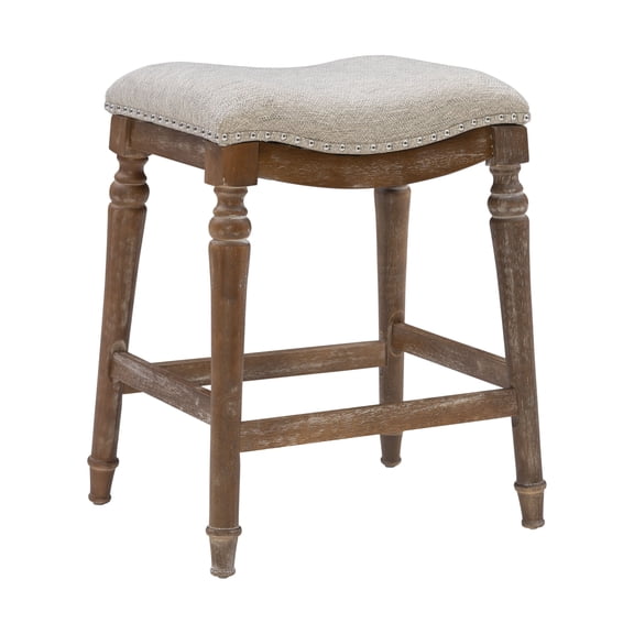 Powell Hayes Backless Wood Counter Stool, 27" seat Height, Hazelnut Finish