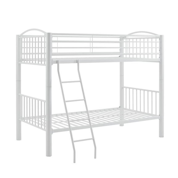 Powell Heavy Metal Twin Twin White Bunk Bed