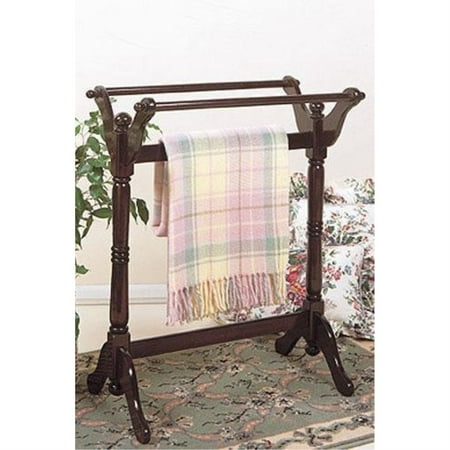 Powell Heirloom Pine Wood Blanket Rack in Cherry