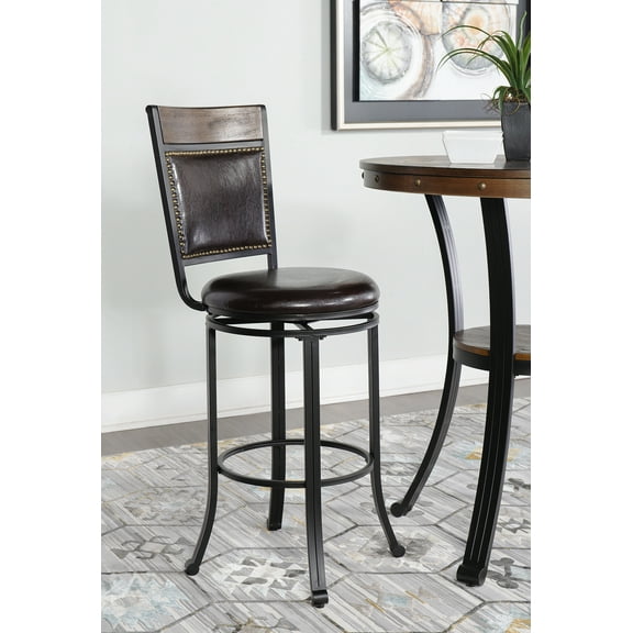 Powell Holloway 29" Indoor Metal Bar Stool with Swivel, Rustic Umber