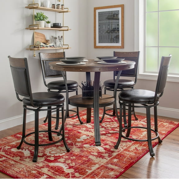 Powell Holloway 5-Piece Dining Set, Rustic Umber