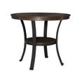 thumbnail image 1 of Powell Holloway Round Counter Height Dining Table with Shelf, Rustic Umber, 1 of 7