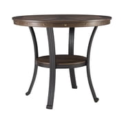 Powell Holloway Round Indoor End Table with Shelf, 23" Tall, Rustic Umber