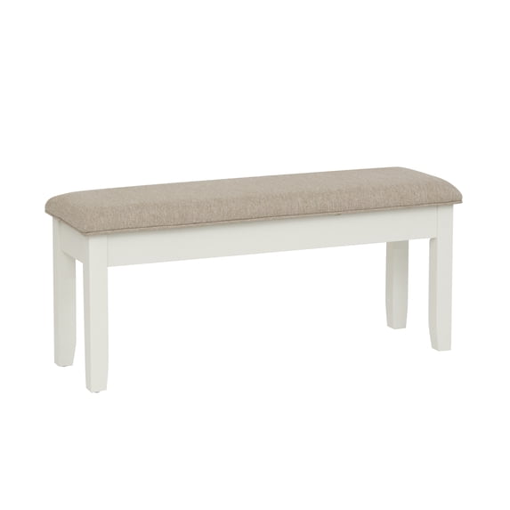 Powell Jane Vanilla White & Beige Fabric Bench