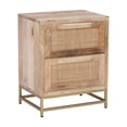 thumbnail image 1 of Powell Janie 2 Drawer Accent Cabinet, Natural Rattan and Gold Finish, 1 of 12