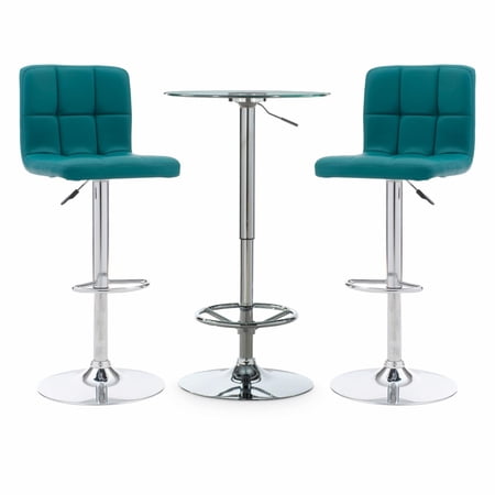 Powell Modern Jenna 3 Piece Pub Table Set With Teal Finish D1194B18PT3TE