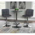 thumbnail image 1 of Jenna 3-Piece Metal and Glass Pub Table Set, Chrome Base with Gray Faux Leather, 1 of 10