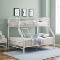 thumbnail image 1 of Powell Kalmia Heavy Metal Kid's Twin over Full Convertible Bunk Bed with Built-In Ladder, White, 1 of 12