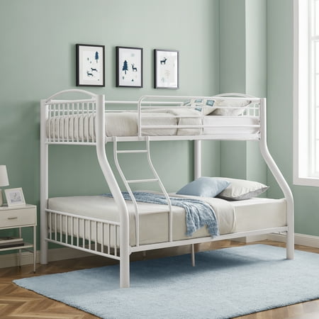 Powell Kalmia Heavy Metal Kid's Twin over Full Convertible Bunk Bed with Built-In Ladder, White
