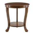 thumbnail image 1 of Powell Kendall Round Indoor Accent Side Table with Shelf, 24" Tall, Hazelnut Brown, 1 of 12