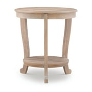 Powell Kendall Round Indoor Accent Side Table with Shelf, Natural