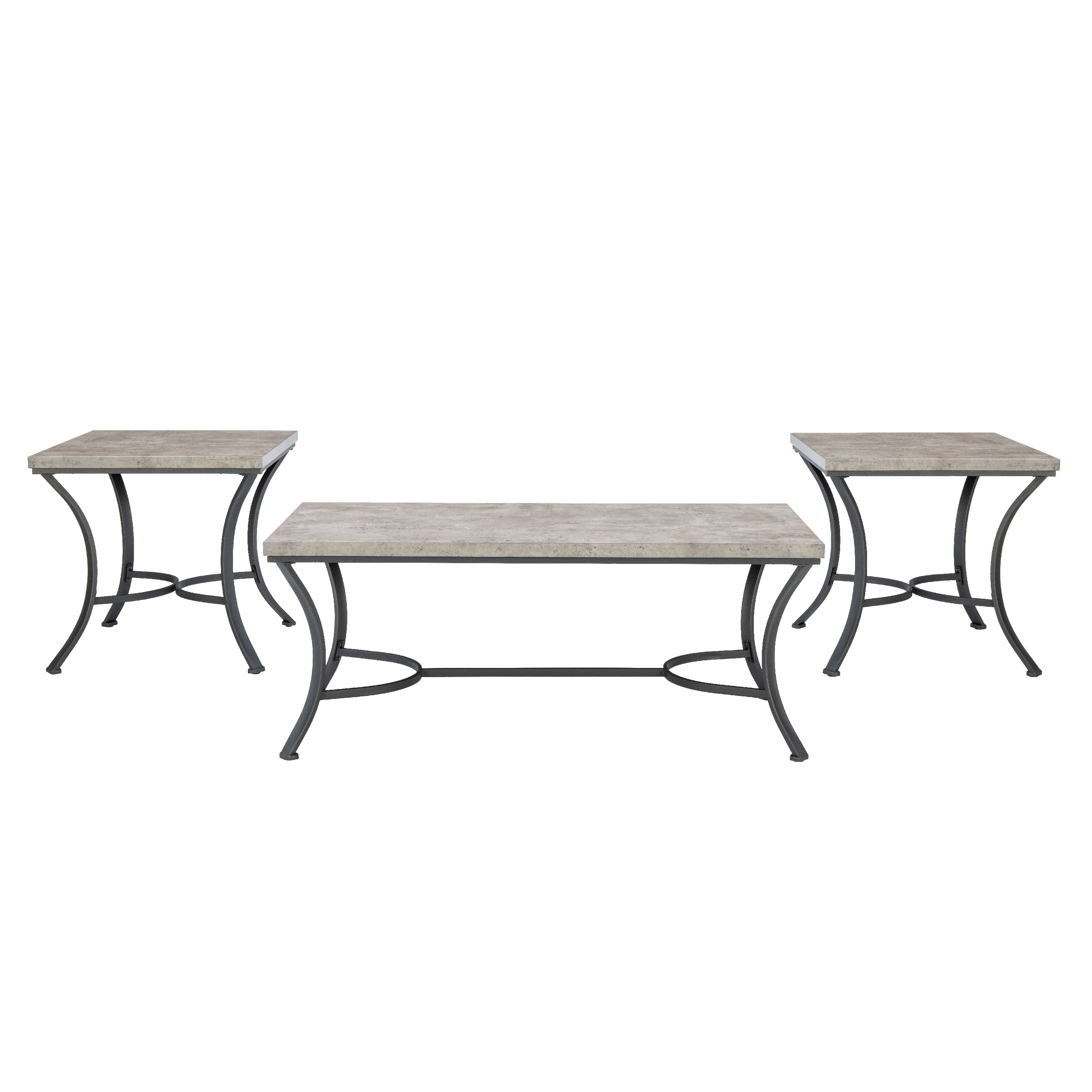 Powell Kimber 3-Piece Metal Occasional Table Set, Coal - Walmart.com