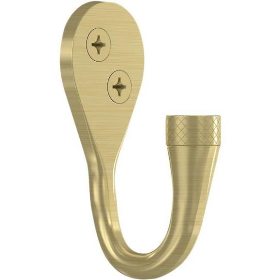 Powell Knurled Hook, Brushed Gold