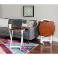 thumbnail image 1 of Contemporary Home Living 5-Piece Wooden Folding Tray Table Set - 26" - Brown and White, 1 of 9