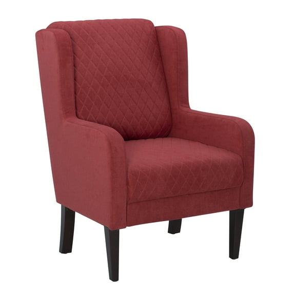 Powell Laude Quilted Velvet Wingback Accent Chair, Rust