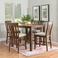 thumbnail image 1 of Powell Lenny 5-Piece Counter Height Dining Set, Brown/Beige, 1 of 17
