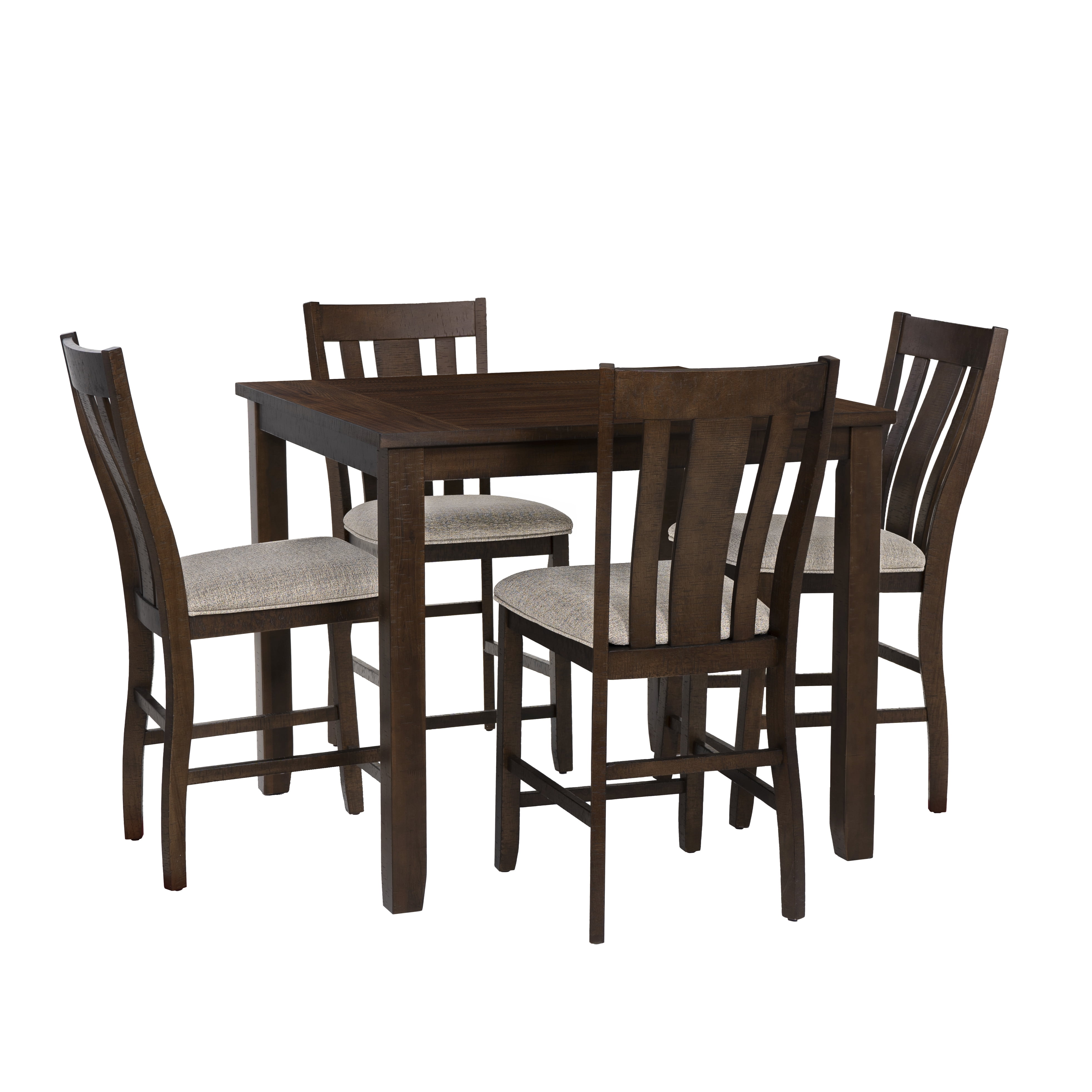 Powell Lenny 5-Piece Counter Height Dining Set, Brown/Beige