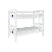 Powell Levi Twin Over Twin Convertible Bunk Bed, White