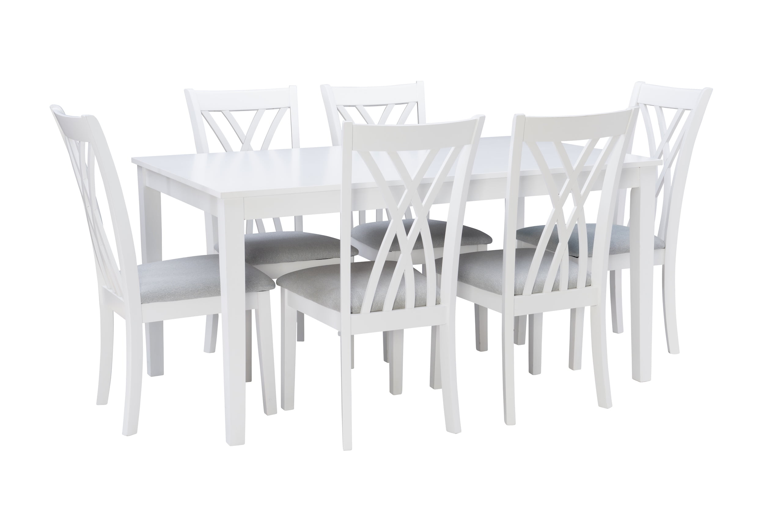 Maggie White and Gray Acacia Wood 7-Piece Dining Set