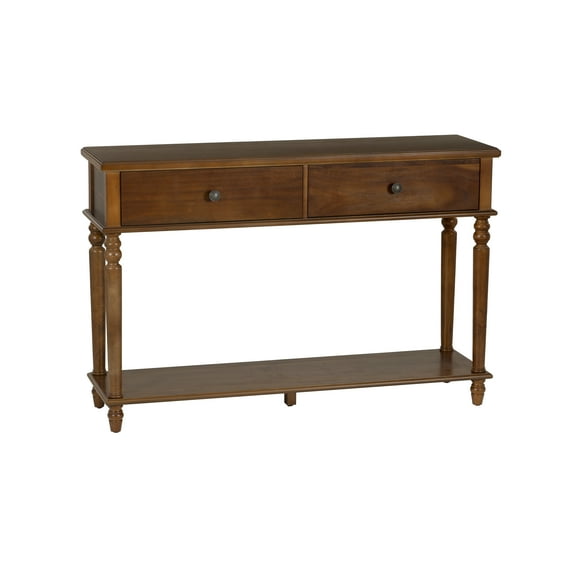 Powell Mcghie Rustic Two Drawer Wood Console Table, Hazelnut