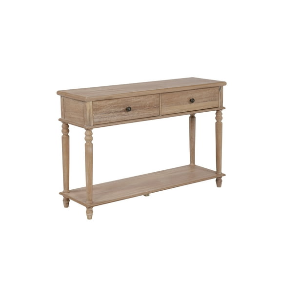 Powell Mcghie Rustic Two Drawer Wood Console Table with Shelf, Natural