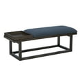 thumbnail image 1 of Powell Mickle Upholstered Bench with Built-In Tray, Brown/Navy, 1 of 11