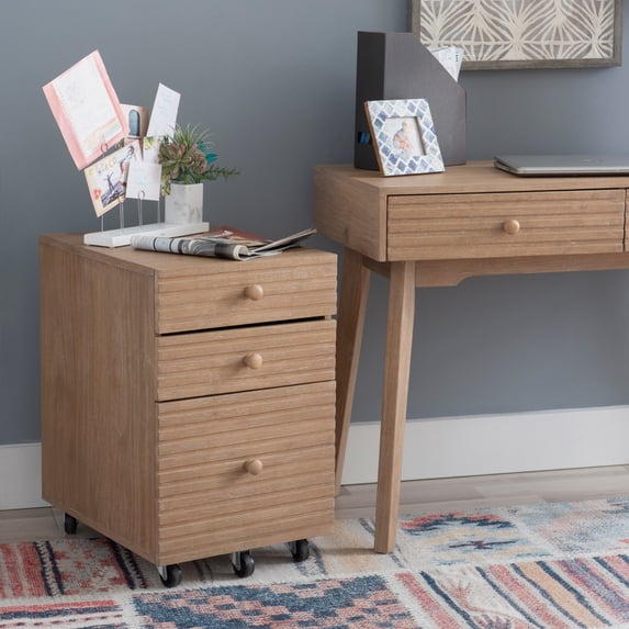 Powell Nixon 3-Drawer File Cabinet, Natural