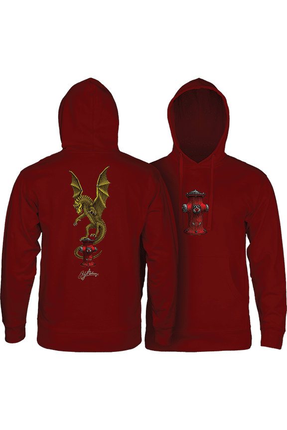 Powell Peralta Anderson Hydrant Maroon Hooded Sweatshirt - Medium